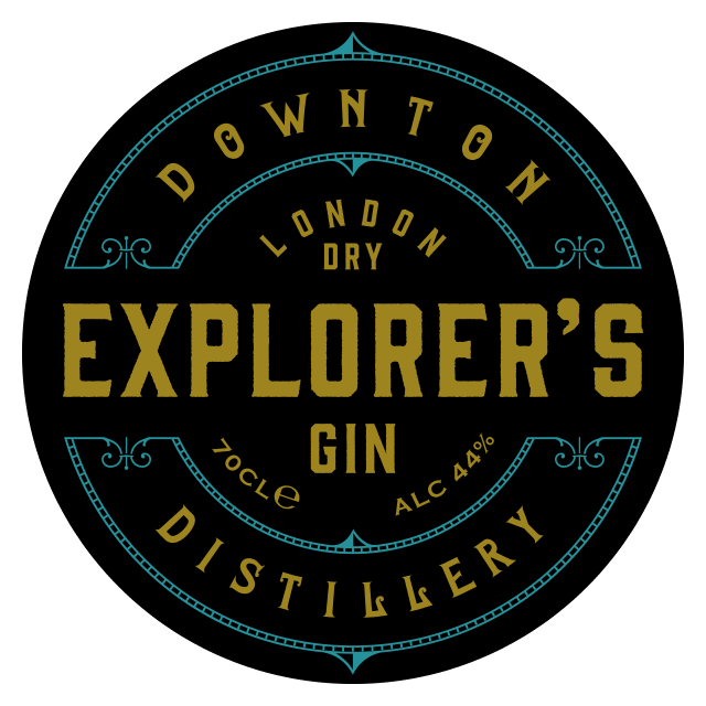 Downton Distillery Explorer's Gin roundel label