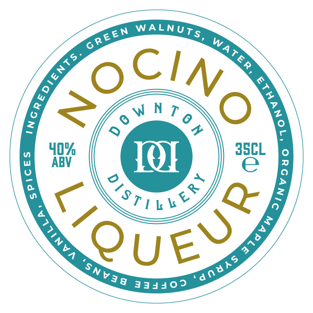 Downton Distillery Nocino roundel label