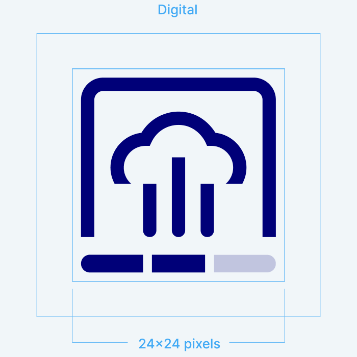 Electrolux icon constructed on a 24 by 24 pixel grid
