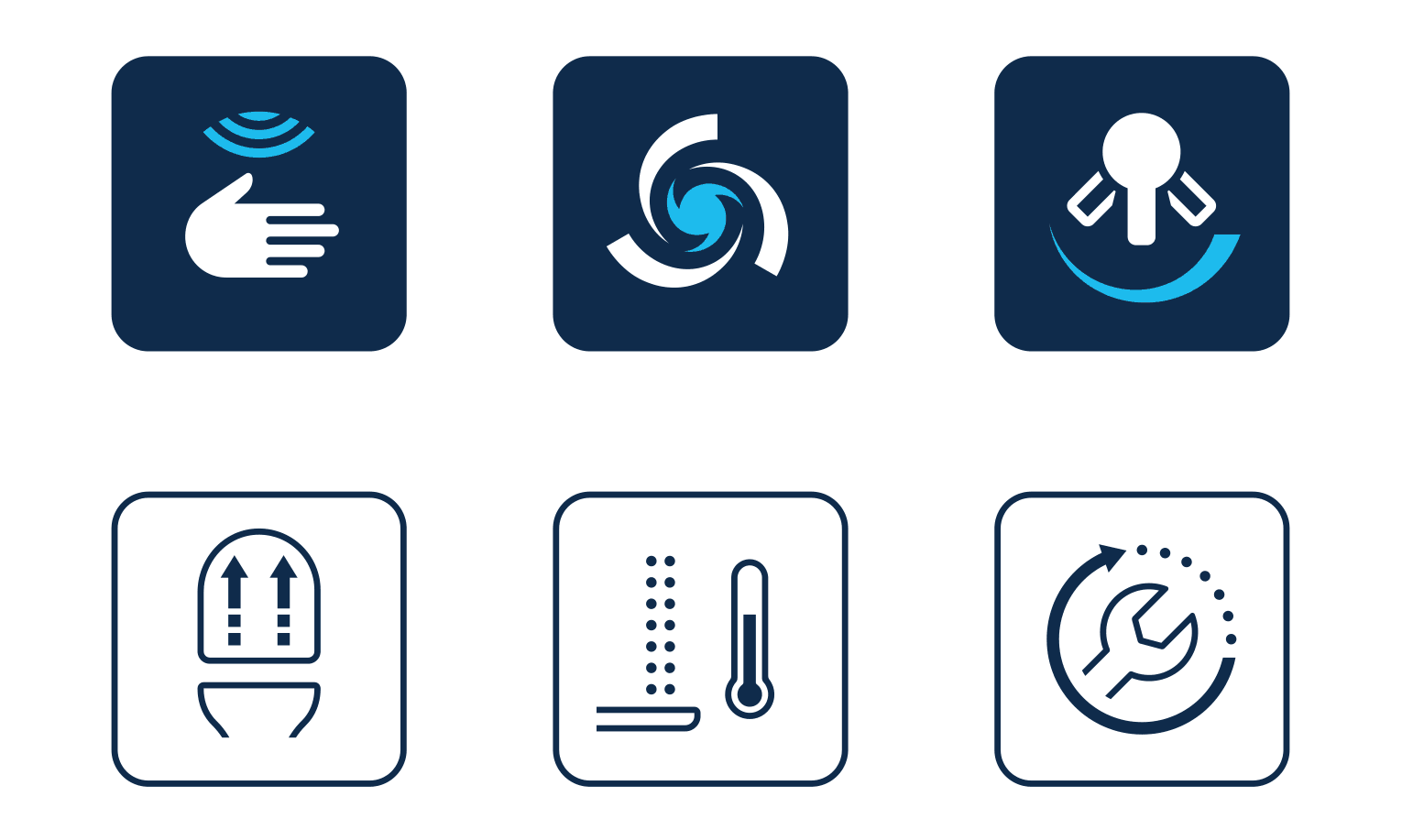 A selection of icons from the GROHE iconography system