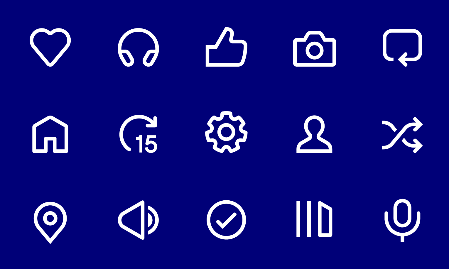 A selection of icons from the Spotify iconography system