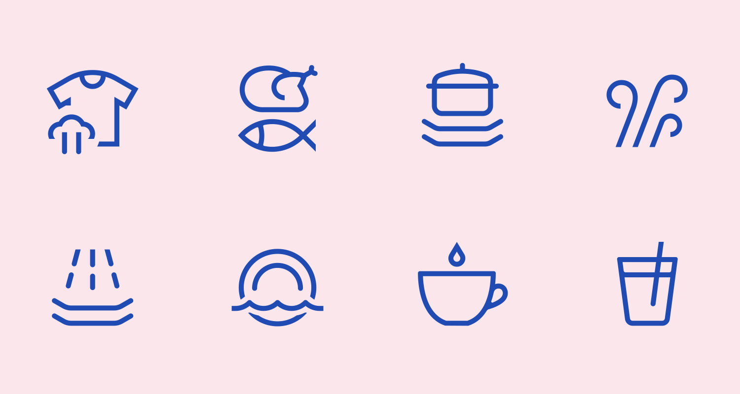 A selection of in-app and product icons from the Electrolux suite.